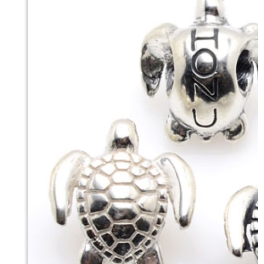 Silver Honu Turtle Charms of Aloha